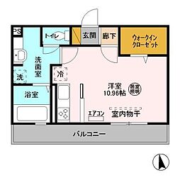 フォーチュン6 ワンルームの間取図画像