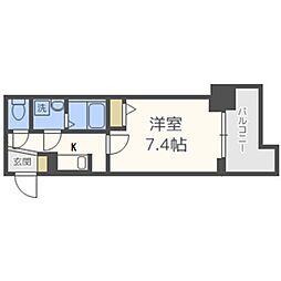 Sレジデンス新大阪ウエスト 1Kの間取図画像