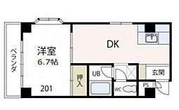 ウィングハウス 1DKの間取図画像