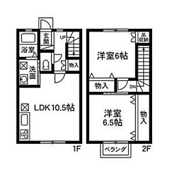 サンホーム 2LDKの間取図画像