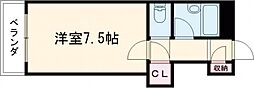シャトレビル ワンルームの間取図画像