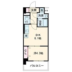 メイクス天王寺南 1DKの間取図画像