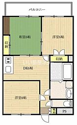 ラムール2 3DKの間取図画像