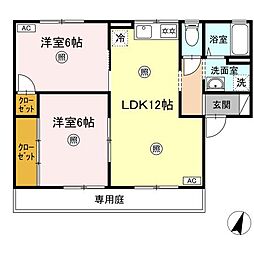 セント・フランシスB 3DKの間取図画像