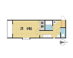 リジェール 1Kの間取図画像