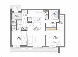 プレミアス赤坂けやき通り 2LDKの間取図画像