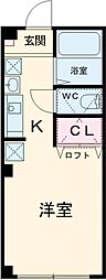 カーサフォルトゥーナ ワンルームの間取図画像