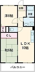 有瀬グランドハイツ 2LDKの間取図画像