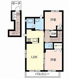アミコートM 2LDKの間取図画像