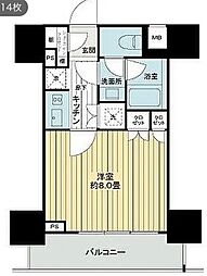 ライオンズ浅草橋ミレス 1Kの間取図画像