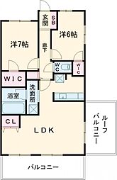 マ・トール熊谷パークテラス 2LDKの間取図画像