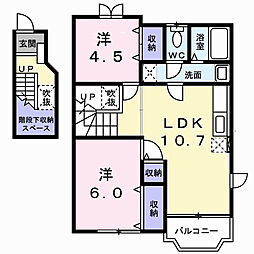 カシオペア 2LDKの間取図画像