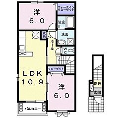 カーサボナールA 2LDKの間取図画像
