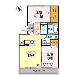 タウンリバティー 2LDKの間取図画像