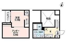 イーナ琴平 ワンルームの間取図画像