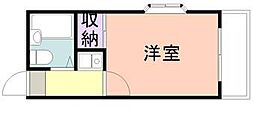 サンハイム宮前 1Kの間取図画像