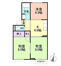 プレジール浜ノ宮 3Kの間取図画像