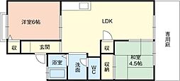 セジュール日高 3DKの間取図画像