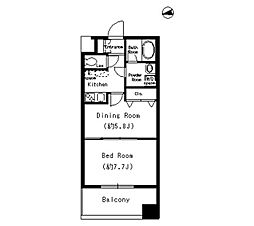 レフィーナカルム江坂 1DKの間取図画像