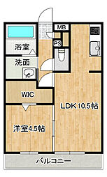 ブルームハイム 1LDKの間取図画像