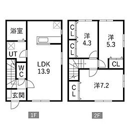 カトル.ヴァン中野A 3LDKの間取図画像
