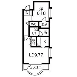 フレヤ四季 1LDKの間取図画像