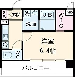 プレサンスTHEKYOTO東福寺WEST 1Kの間取図画像