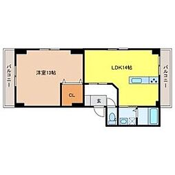 シャトーみずほ 1LDKの間取図画像