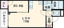 (仮称)ジーメゾン大和郡山ルクディ 1LDKの間取図画像