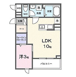 ヒカルサ志木 1LDKの間取図画像