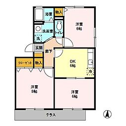 エーデルパイン 3DKの間取図画像