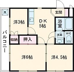 エステート渡辺 3DKの間取図画像