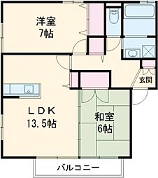 グランディール 2LDKの間取図画像