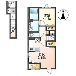 サンティエ 1DKの間取図画像