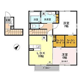 グリーンフィールドA 2LDKの間取図画像