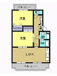 グランディール緑町 2LDKの間取図画像