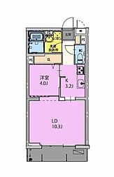 GRAND NINE南宮崎 1LDKの間取図画像