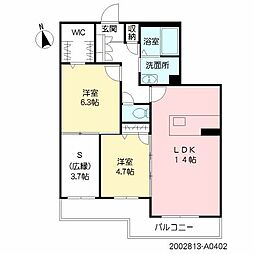 ベレオ合川 2SLDKの間取図画像
