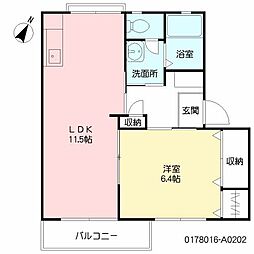 フォレストハイツ 1LDKの間取図画像