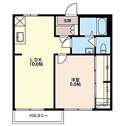フレグランス舟久保A 1LDKの間取図画像