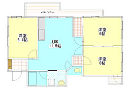 奥田ビル 3LDKの間取図画像
