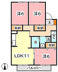 セジュール・グリーン 3LDKの間取図画像