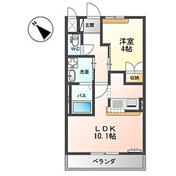 メゾン・ド・シュシュ 1LDKの間取図画像