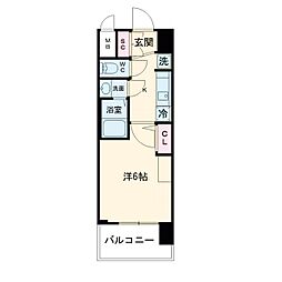 プレリスNEO大阪十三エルヴィオン 1Kの間取図画像