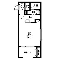 札幌市中央区南九条西13丁目マンション 1LDKの間取図画像