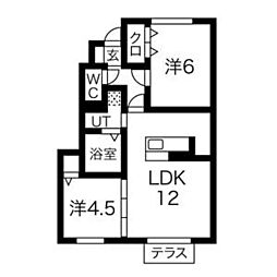 シャルム・ヴィラ 2LDKの間取図画像