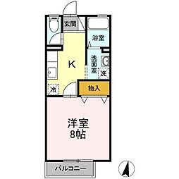 セジュール赤松 1Kの間取図画像