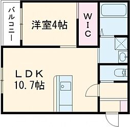 遠賀郡遠賀町大字木守アパート 1LDKの間取図画像