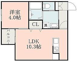 ラ・ポルテ光の森北 1LDKの間取図画像