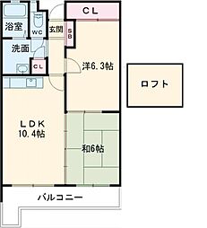 メゾン川口 2LDKの間取図画像